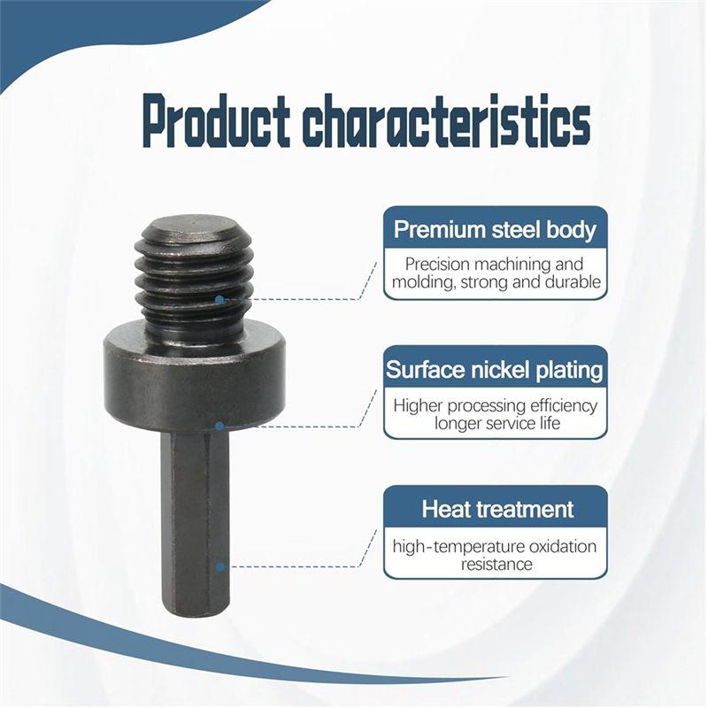 AEE2-1 Pack Core Drill Bit Adapter 5/8Inch-11 Thread Male To 3/8Inch Hex Shank