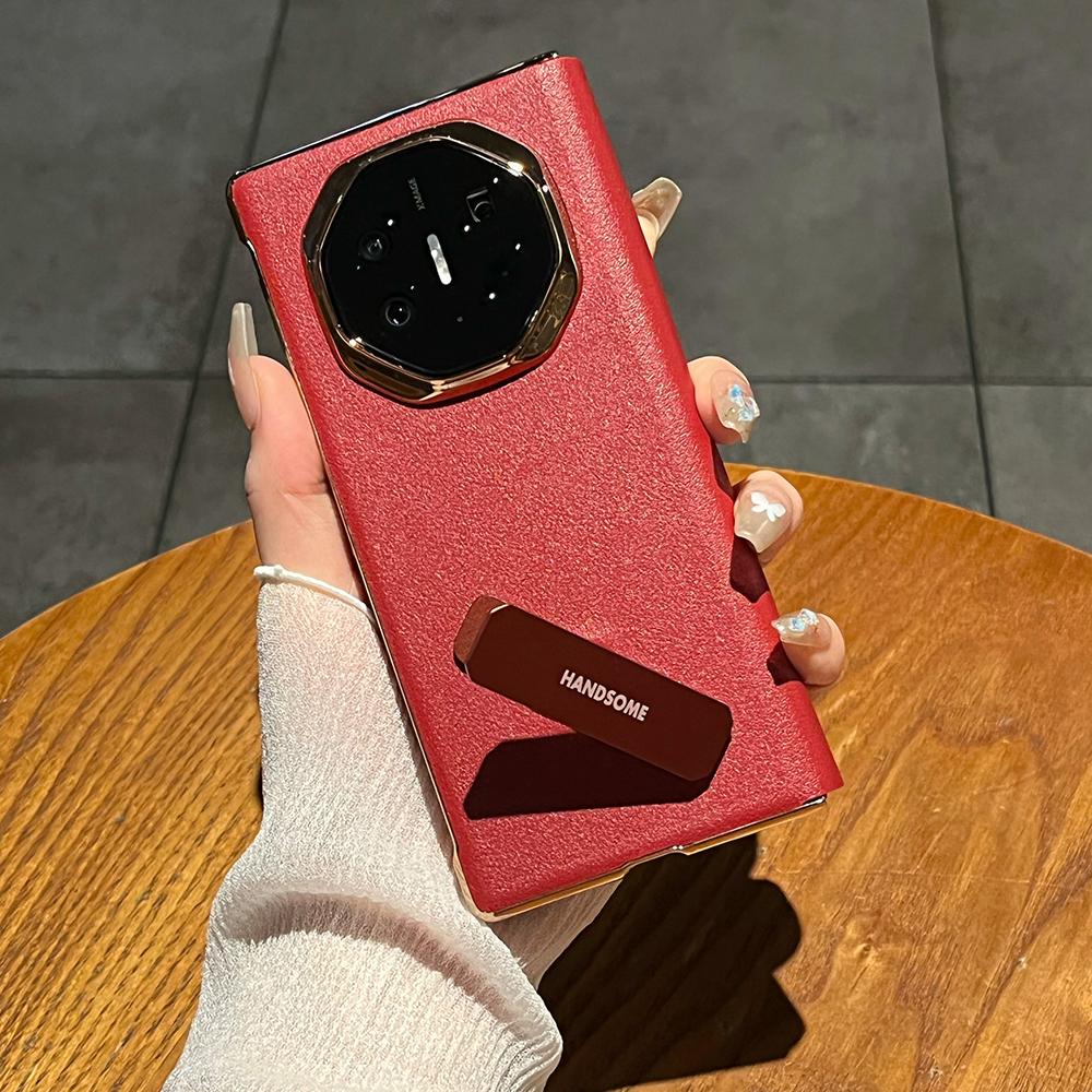 

For Huawei Mate XT Ultimate Case Kickstand Electroplating PU Leather+PC Phone Cover B