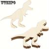 24pcs Dinosaur Wooden Cutouts Set - Paintable & Stainable Tyrannosaurus, Triceratops, Stegosaurus Shapes for DIY Crafts and Home Decor