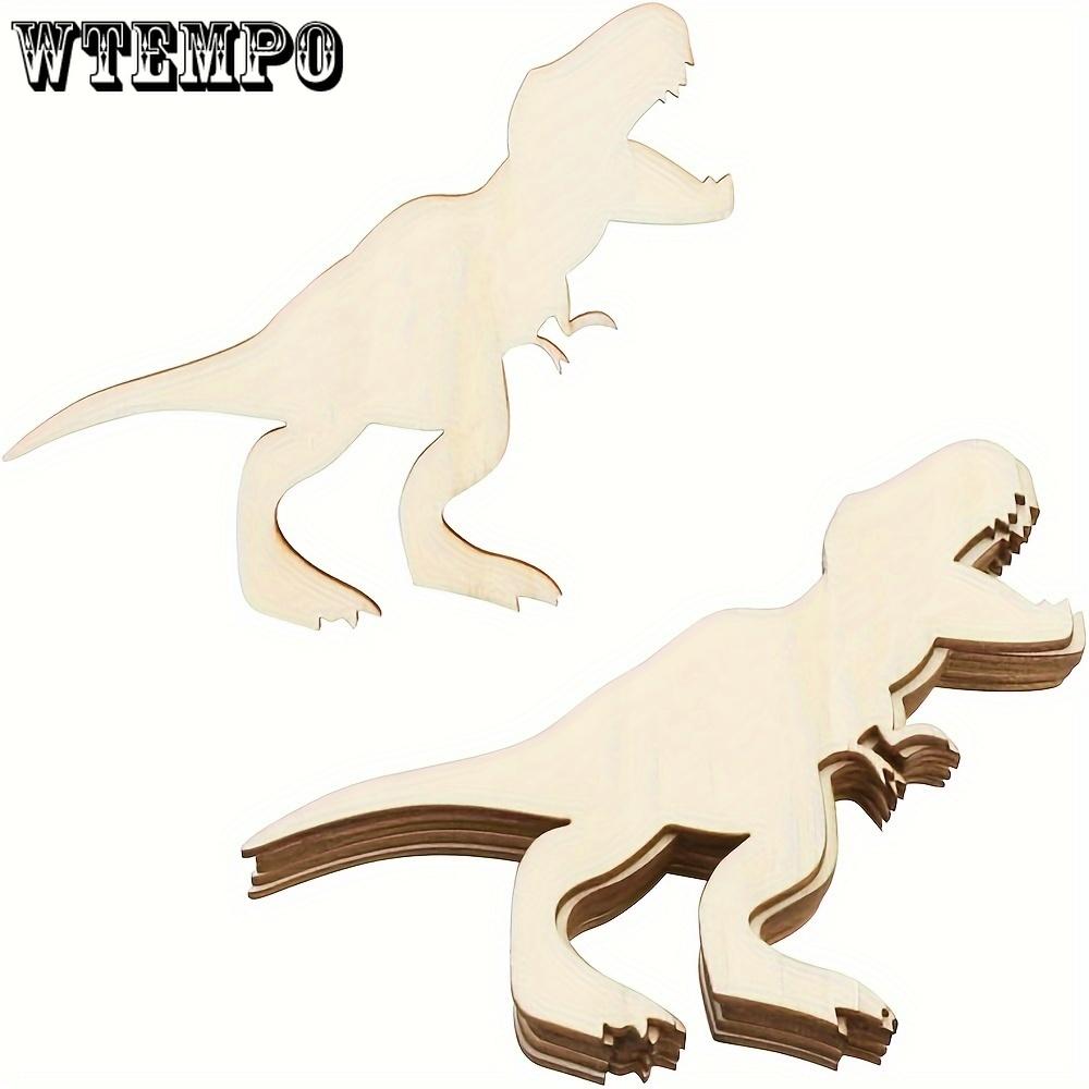 24pcs Dinosaur Wooden Cutouts Set - Paintable & Stainable Tyrannosaurus, Triceratops, Stegosaurus Shapes for DIY Crafts and Home Decor