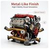 DIY V8 Engine Model Building Kit | Metal-Like Finish | Working Gear Drive | STEM Educational Toy | Desktop Decor Gift