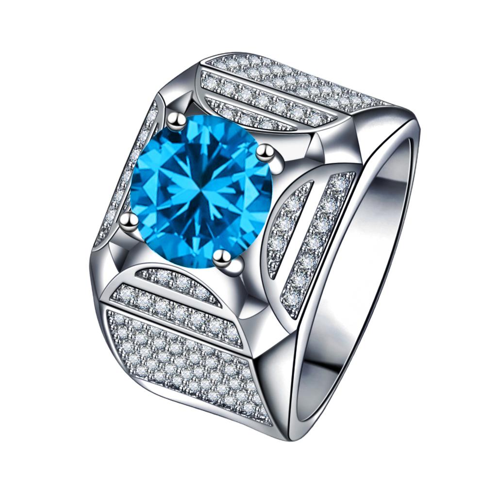 2026 Luxury Full Diamond Wide Edition Gentleman's Ring with Zircon Engagement Ring Sparkling Fire Color Charming Diamond Ring