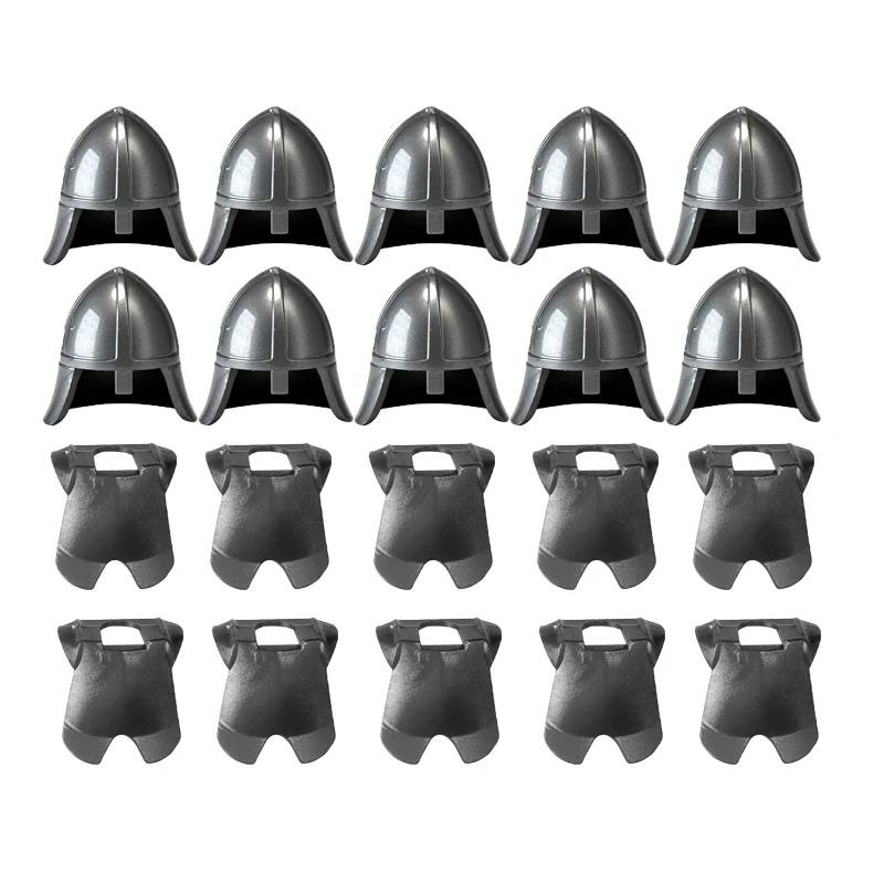 MOC Medieval Weapon Knight Building Block Accessories Character Helmet Hat Academic Gown Axe Sword Shield Brick Toy Gift K073
