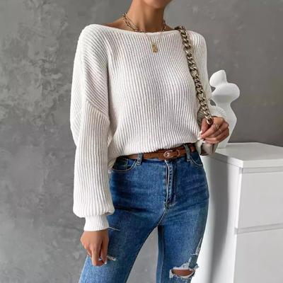 Suéter de manga larga de punto para mujer de otoño e invierno