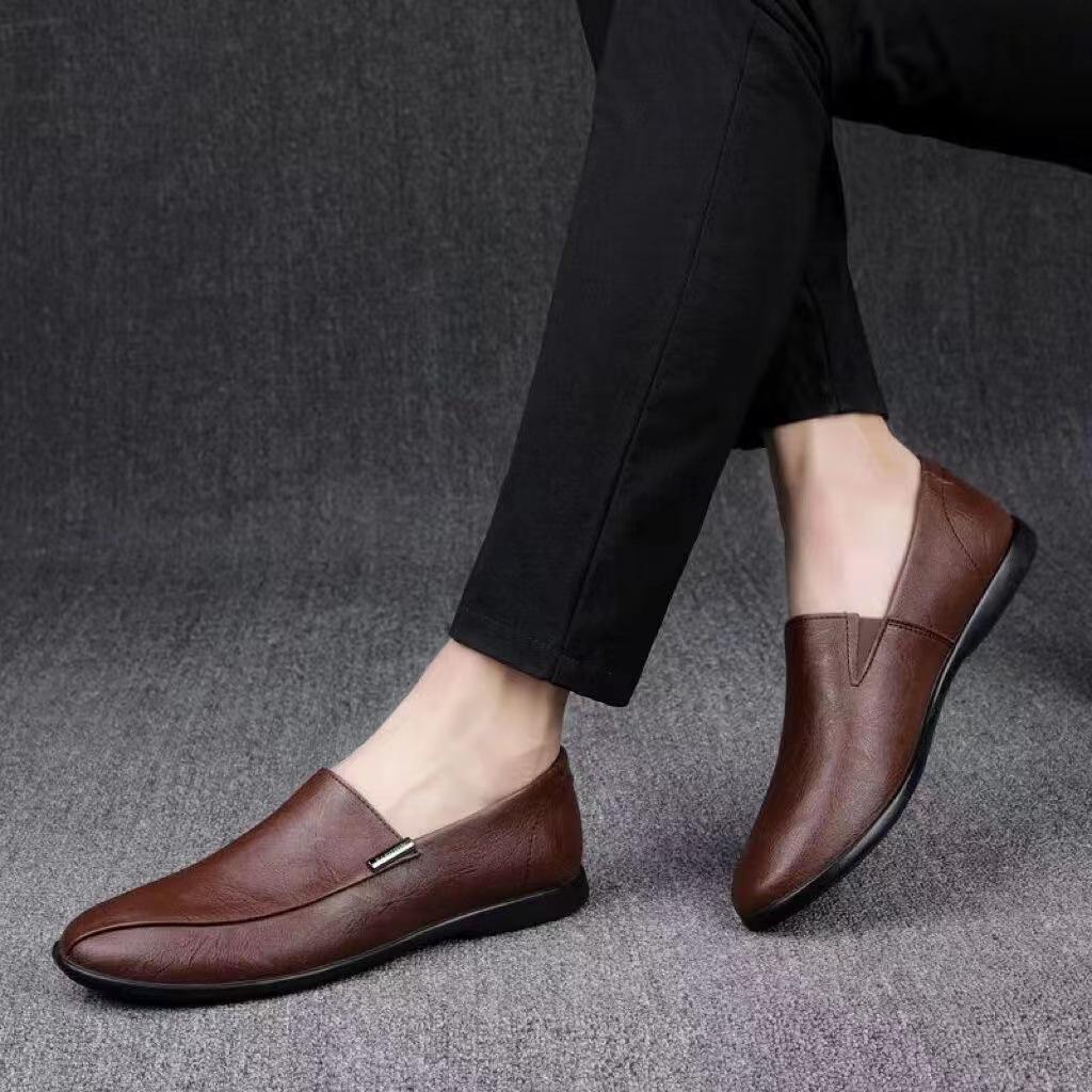 Herren Modische Strukturierte Leder Freizeit Mokassins 44 black
