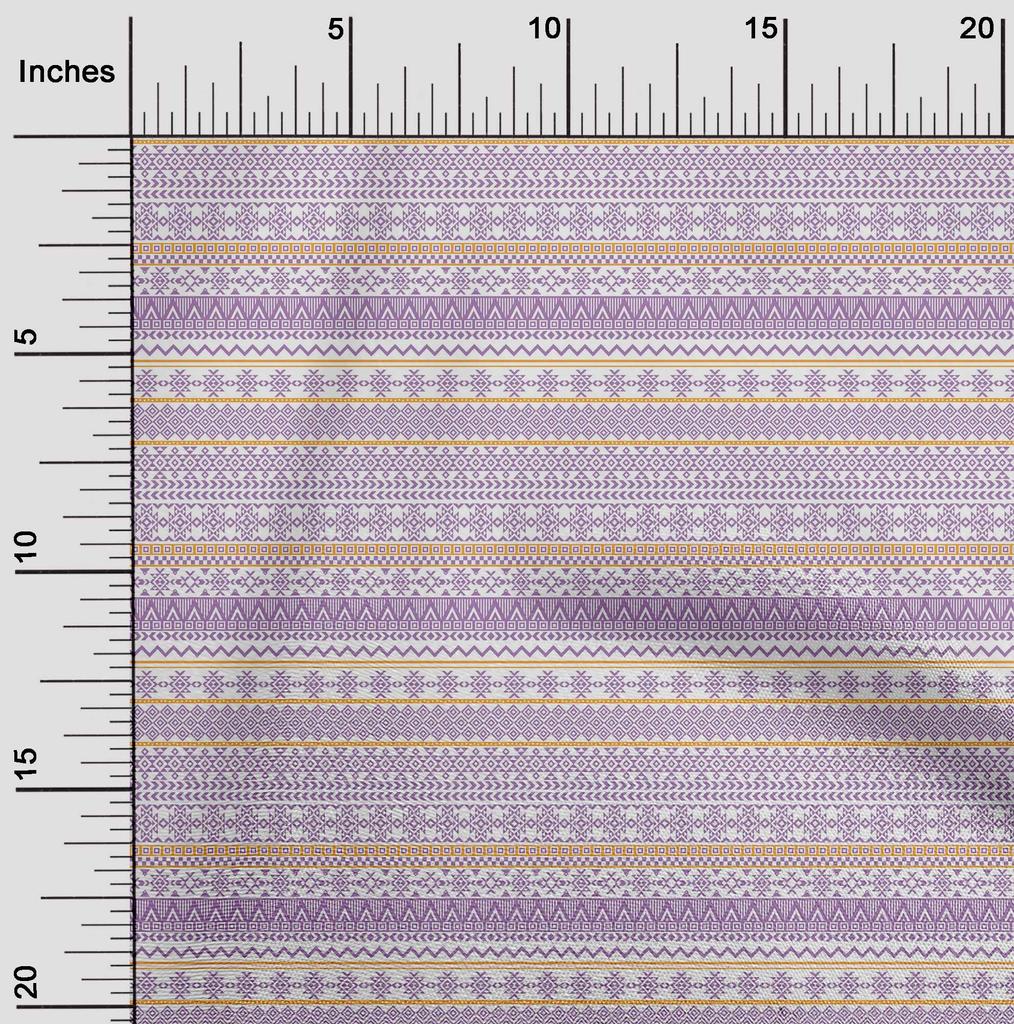 oneOone Cotton Flex Amethyst Fabric Aztec Tribal Sewing Fabric By The Yard Printed Diy Clothing Sewing Supplies 40 Inch