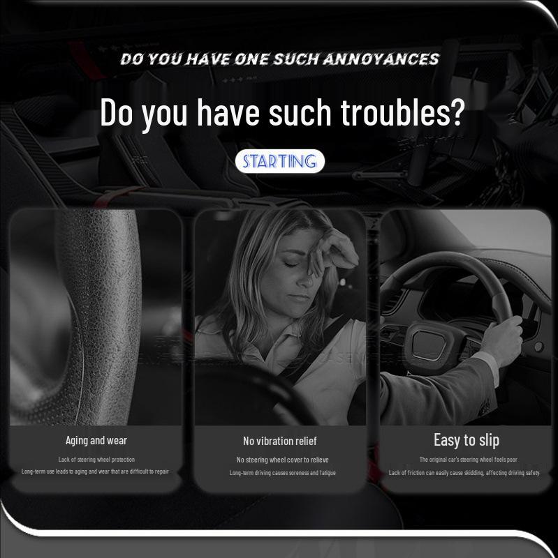 Chery Little Ant Arrizo 5 Tiggo 3x Hand-Stitched Carbon Fiber Steering Wheel Cover (17-19)