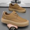New Casual Shoes Fashion Versatile Lace-up Shoes Light Platform Leather Breathable Leather Shoes Fashion Trend Youth Board Shoes