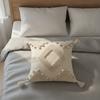 Vintage Tufted Fringed Cushion Cover Rustic Style Pillowslip Elegant Pillowcase  Bed