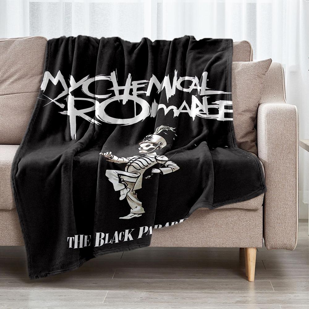 My Chemical Romance Theme Printed Blanket - Perfect for Couch, Bed, Travel & Outdoor Use | Machine Washable, Cozy & Durable.