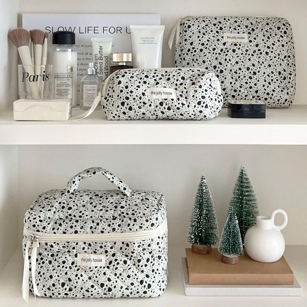 Women's Large Capacity Girlish Polka Dot Makeup & Wash Bag