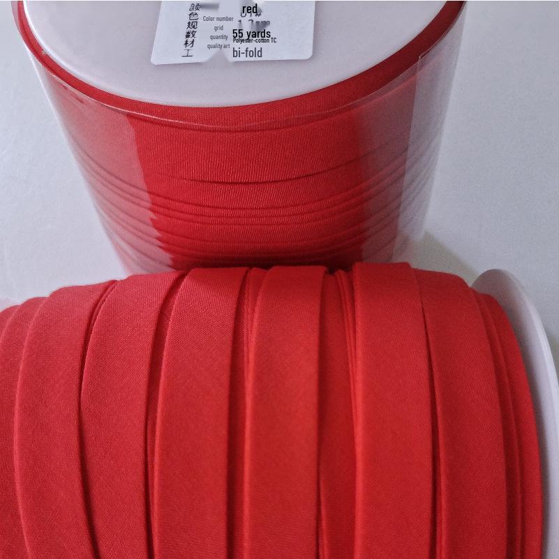 

Красная двойная косая бейка - Не требующий глажки полиэстер-хлопок для ципао своими руками, ширина 1,2