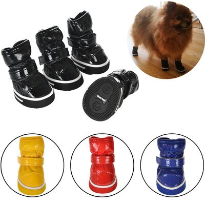 4 buc/set Pantofi pentru câini de companie Iarnă Cizme de zăpadă pentru câini Lână călduroasă Cățeluș Animal de companie Pisică Impermeabil Pantofi de ploaie Accesorii pantofi Chihuahua Yorkie
