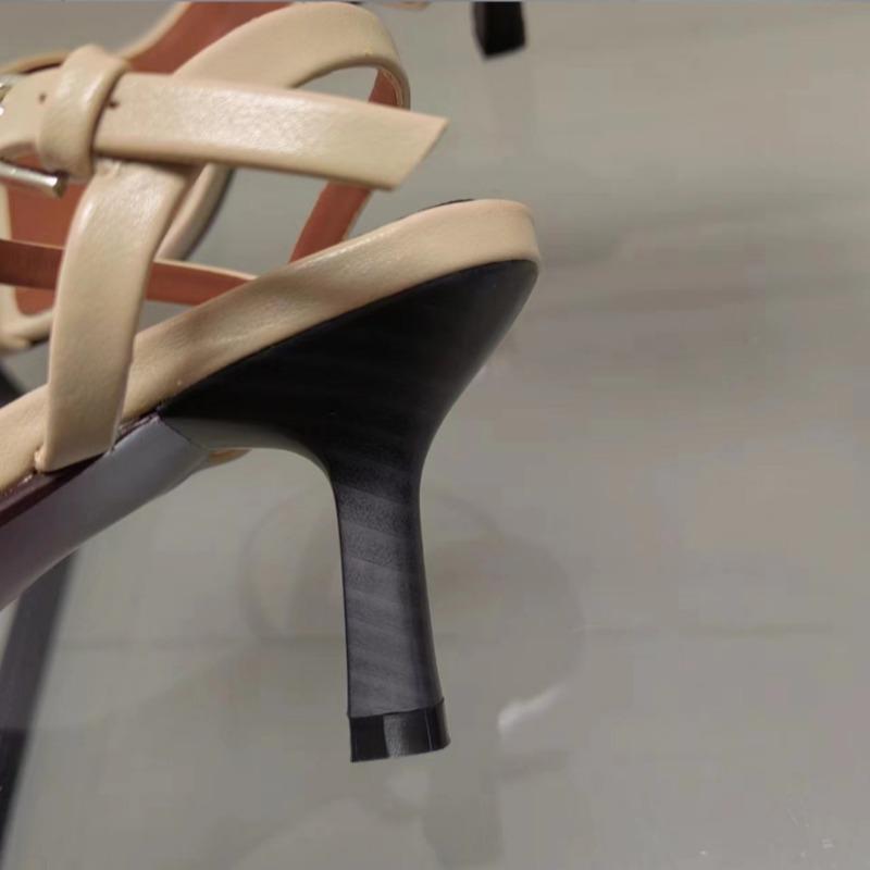 Summer Women's High Heeled Sandals  Trend Open Toe Elegant Suquare Toe Office Ladies Shoes Buckle Strap Female Footwear