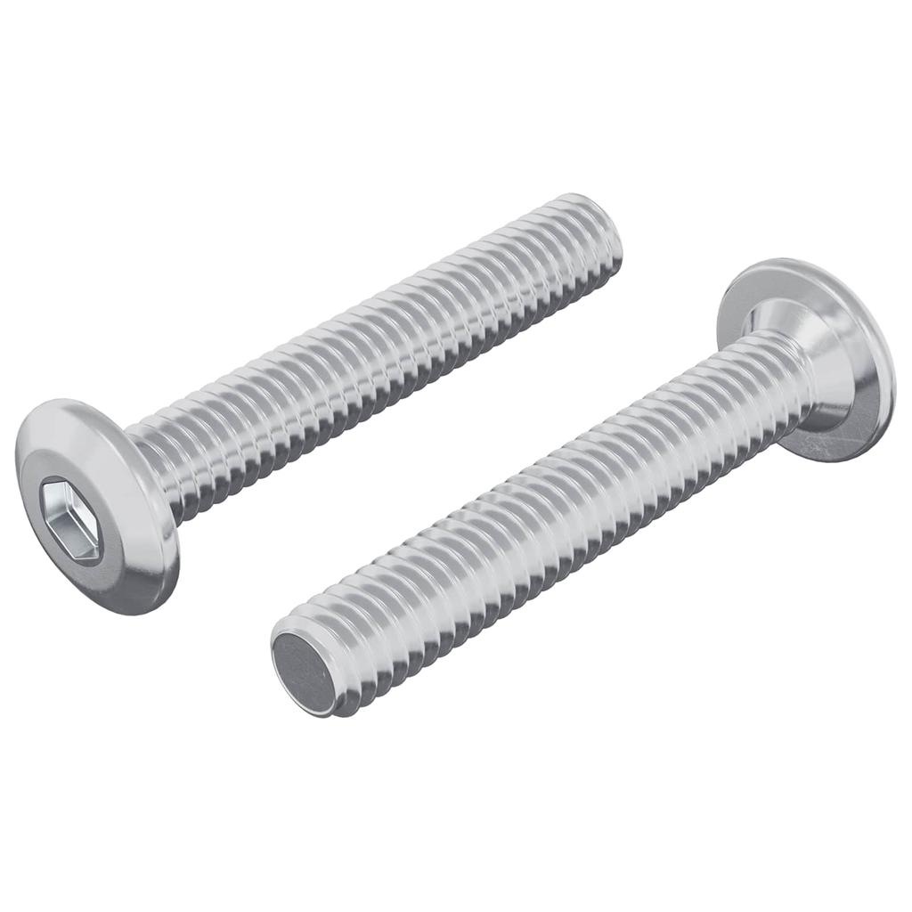 Hex Phillips Head Security Screw 2 Pcs Silver M6 X 35 Mm Steel