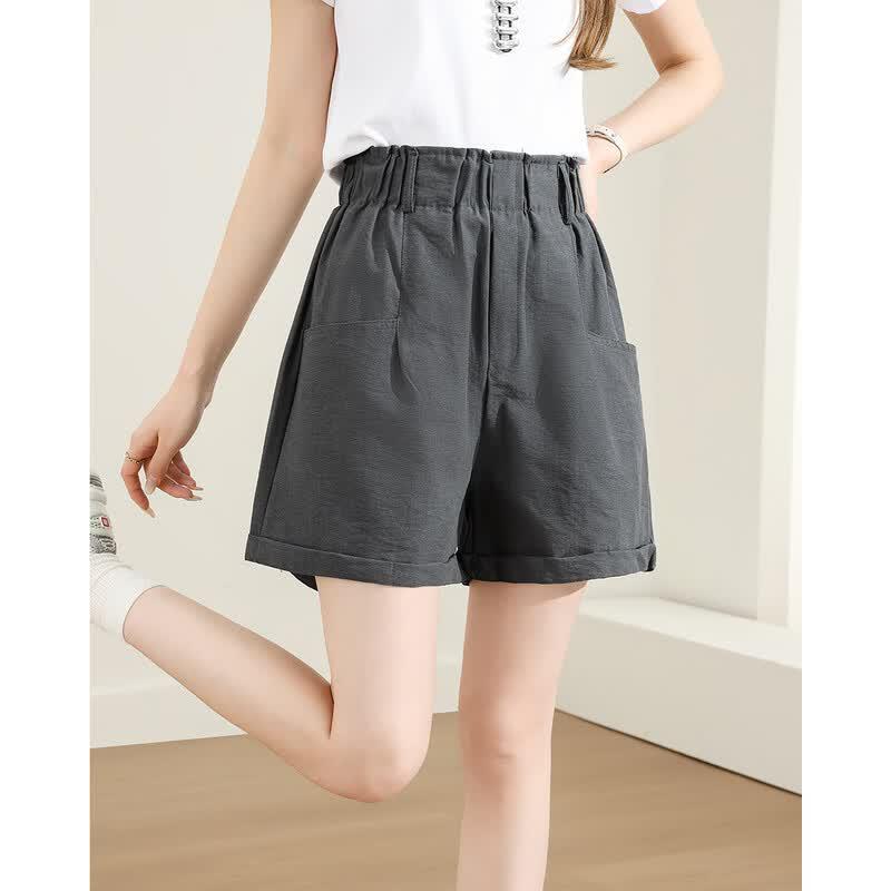 

TERRE BLEUE Women s Wide-Leg A-Line Casual Shorts M