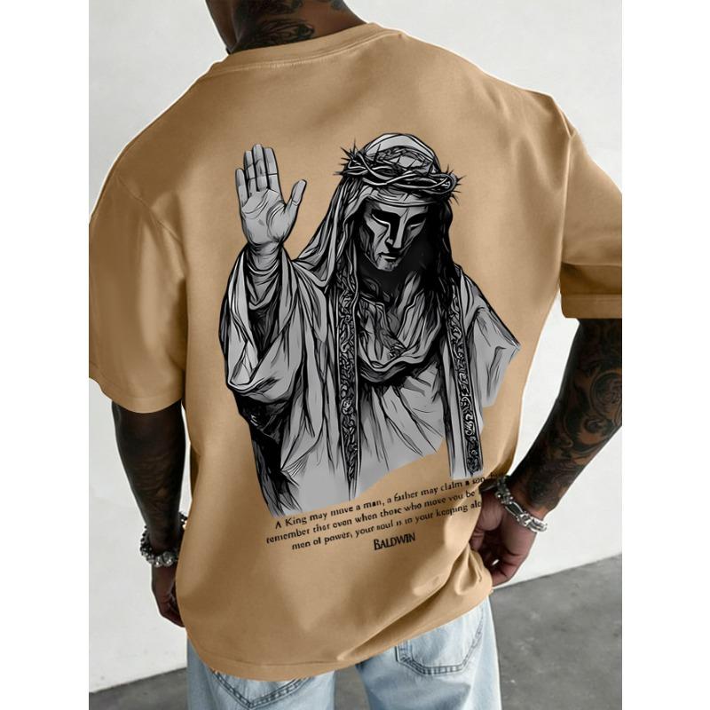 Herren-T-Shirt mit Rundhalsausschnitt, Retro-Kurzarm