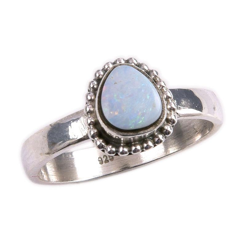 Natural Australian Opal Gemstone Handmade 925 Solid Silver Gift Ring S.5.5 S3R87