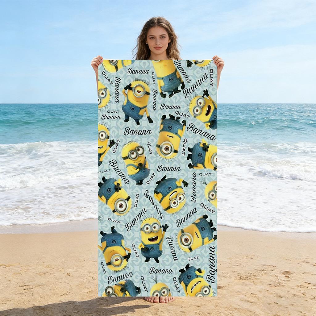 

Big-eyed Cute Creature Bananamaster Beach Towel Quick-drying Suitable for Beach Vacation Pool Gym Cute Gift for Friends Families W40*H60(CM)