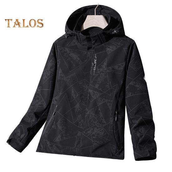 

Спортивная куртка с капюшоном и длинными рукавами, камуфляжный принт, свободное пальто, ветрозащитный плащ без подкладки с принтом M чёрный