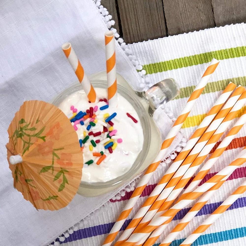 Natural Colorful Paper Drinking Straws Party Supplies Drinking Accessories Disposable Straws