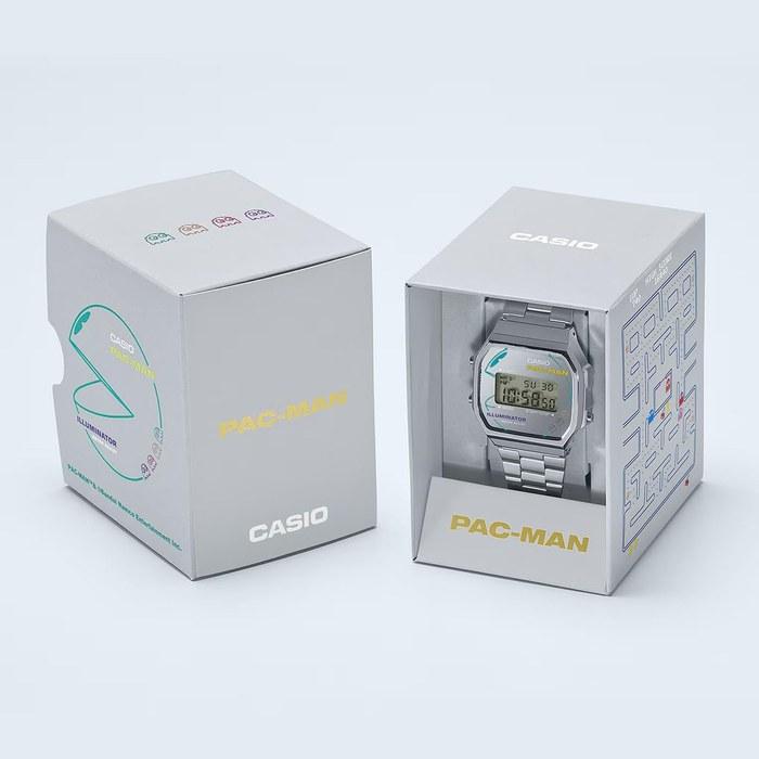 Casio Digital Watch Pac-Man Collaboration Model A168WEPC-7A Silver