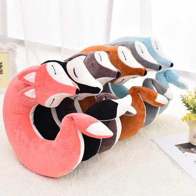30*30*8cm bonito raposa animal algodão pelúcia em forma de u pescoço travesseiro viagem carro casa travesseiro para cuidados de saúde