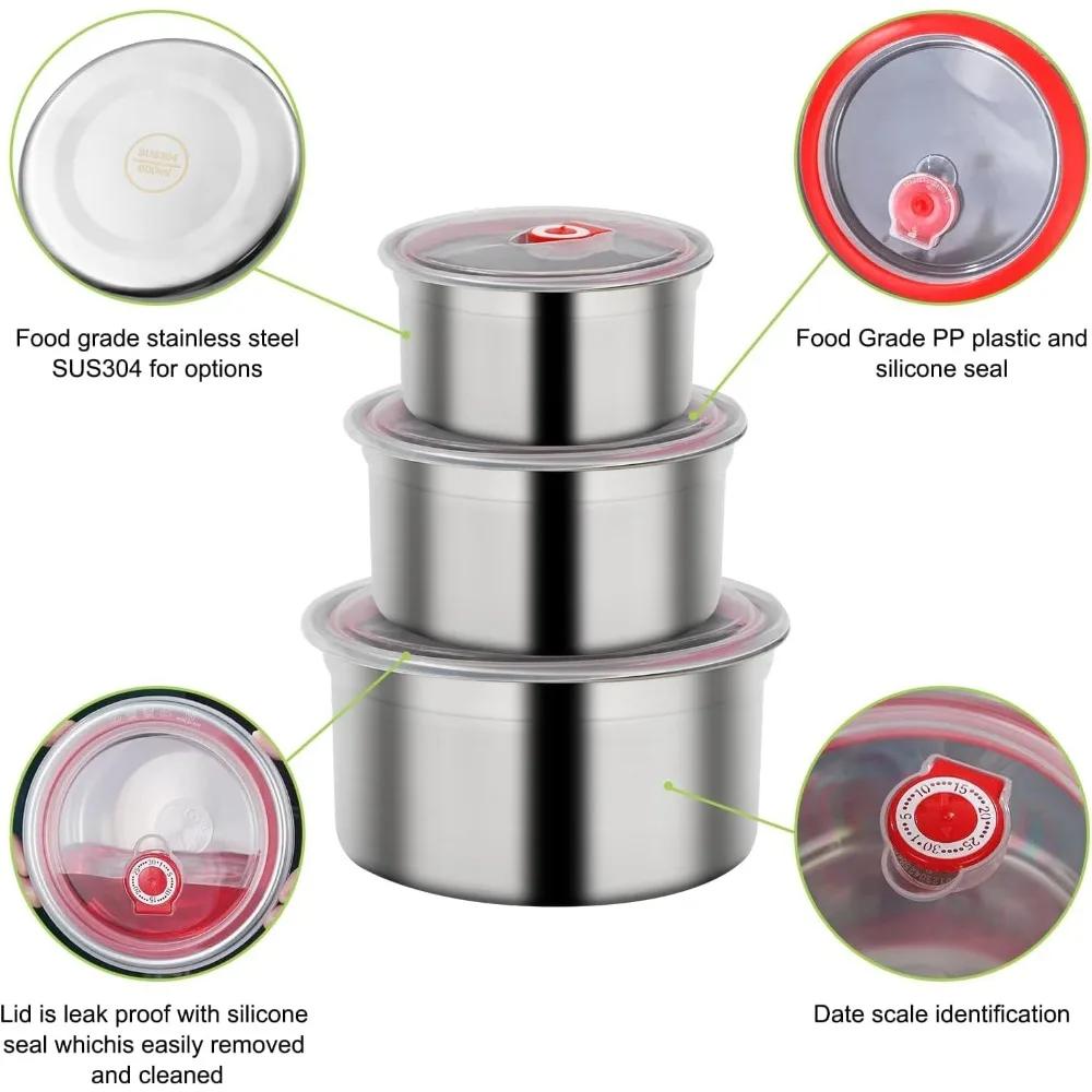 304 Stainless Steel Food Storage Container with Lid, Airtight Meal Prep Bento Box for Kitchen, Oven & Freezer
