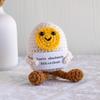 Funny Crochet Emotional Support Cat Doll With Card Desktop Ornament Handmade Knitted Cat Dolls Christmas Gifts Home Decoration