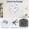 Density Board Circular Acrylic Silent Wall Clock 11.81in No Glass Cover Design No Tick Indoor Wall Timepiece White