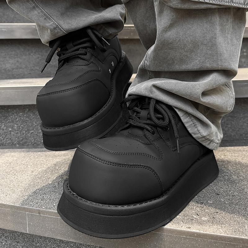 Großer Kopf Mickey Muffin Schuhe Herbst und Winter neu dicke Sohle höhenverstellende Derby Schuhe kontrastierende Farben tägliche niedrig geschnittene Schuhe