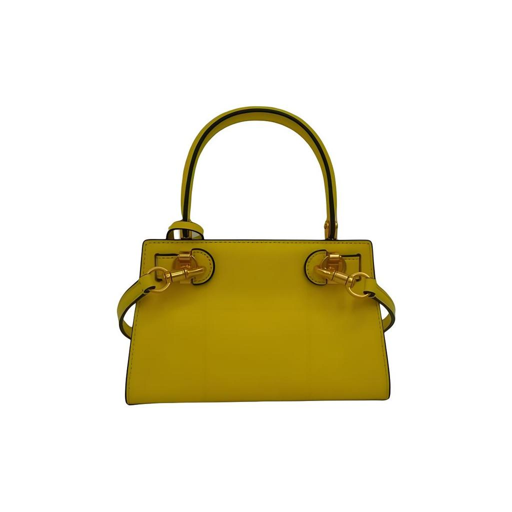 Tory Burch Lee Radziwill Signature Key And Lock Adjustable Detachable Crossbody Strap Leather Mini Shoulder Bag Women handbags Yellow 56912-739