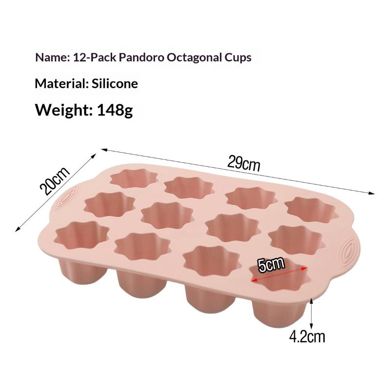 12 Cavity Silicone Octagon Mould Cake Pans Cupcake Muffin Mold Baking Tray Home Kitchen Cook Diy Tools