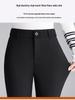 Women's Fleece-Lined Micro-Flare Pants - Slimming, Stretchy, Versatile Bell Bottoms for Autumn/Winter, Black Fashion.