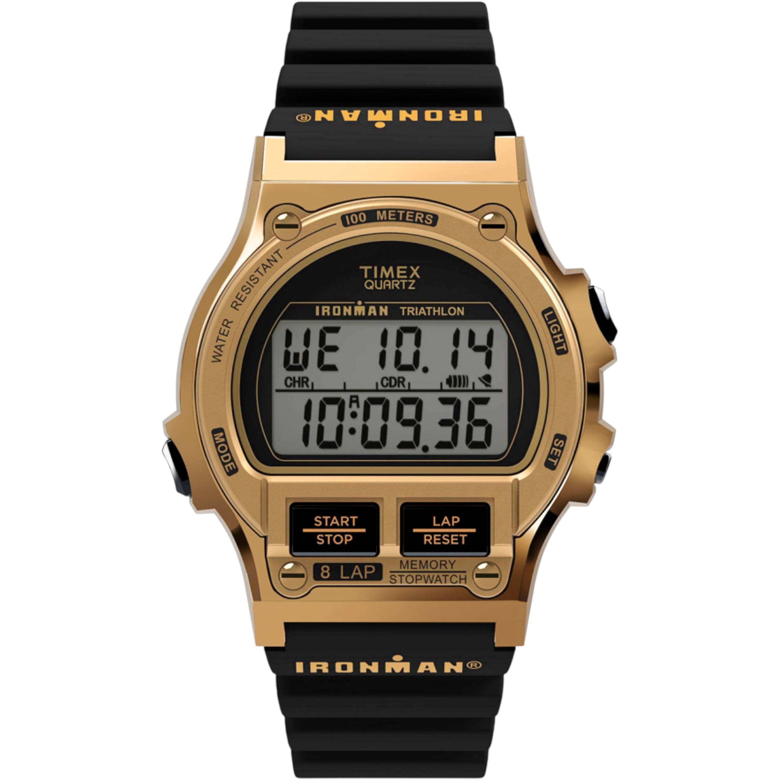 

TIMEX Ironman Metal Quartz Watch TW5M66600 Digital Watch Gold 8-Lap золотий