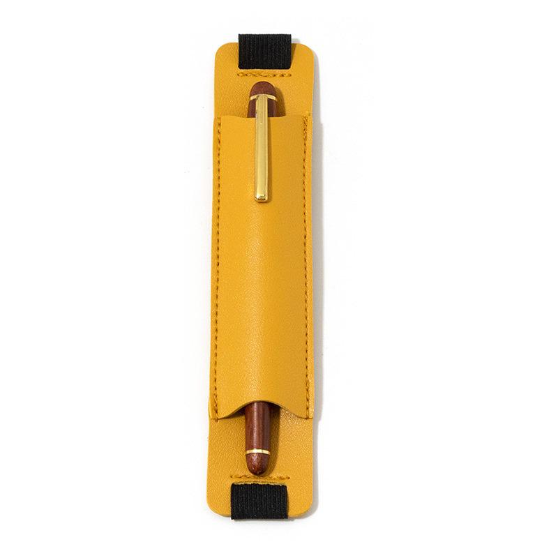 Portable PU Leather Pen Holder with Elastic Band for Single Fountain or Ballpoint Pen