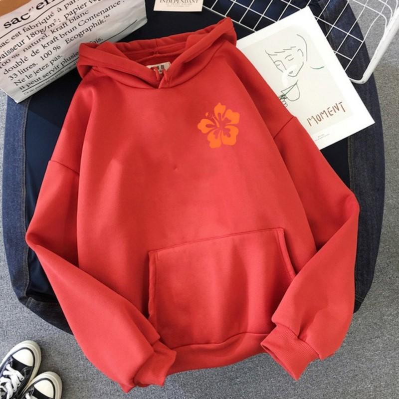 Womens Oversized Streetwear Hoodie With Floral Numeric Letter Print Long Sleeve Pullover