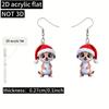 Cross-border new cute meerkat earrings, wearing a Christmas hat, Christmas gift design sense cartoon animal earrings