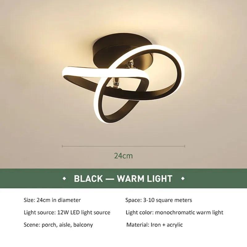 

Nordic Minimalist LED Strip Corridor Ceiling Light Creative Living Room Balcony Bedroom Home Decoration Lighting Fixtures Tricolor light чёрный
