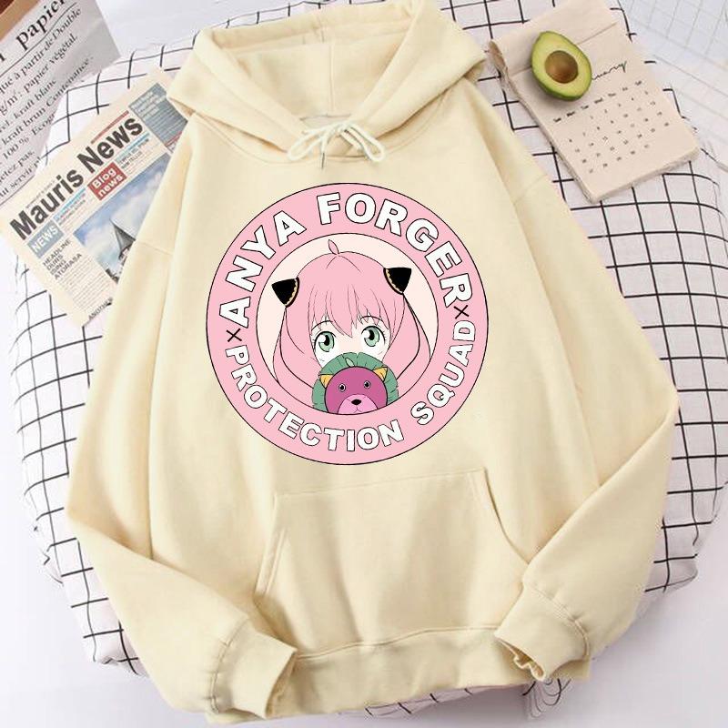 Nowy sweter z nadrukiem kreskówkowej dziewczyny anime dla kobiet, wersja koreańska, styl college'owy, bluza z kapturem