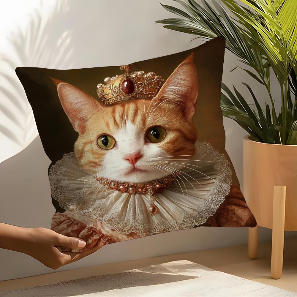 Federa Cuscino Persona Gatto Regina Gatti Copricuscini in Lino Per Divano Decorativo Cuscini per Casa Federe Cuscini per Sedile Auto