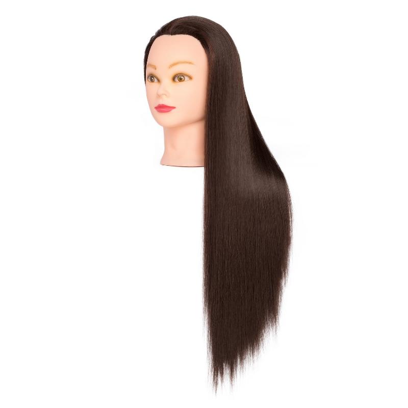 Pro Salon Use 26 Inch Mannequin Head with Synthetic Hair for Innovative Hairstyling Study Brown 1