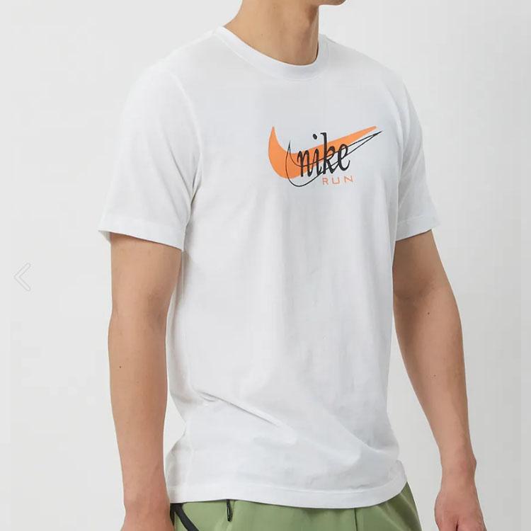 Nike Logo Print Casual Round Neck Short Sleeve T-Shirt Men Tops White FD0125-100