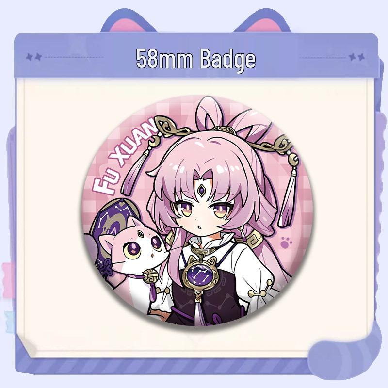 Honkai: Star Rail Cat Series Badges - March 7th, Himeko, Dan Heng Merchandise