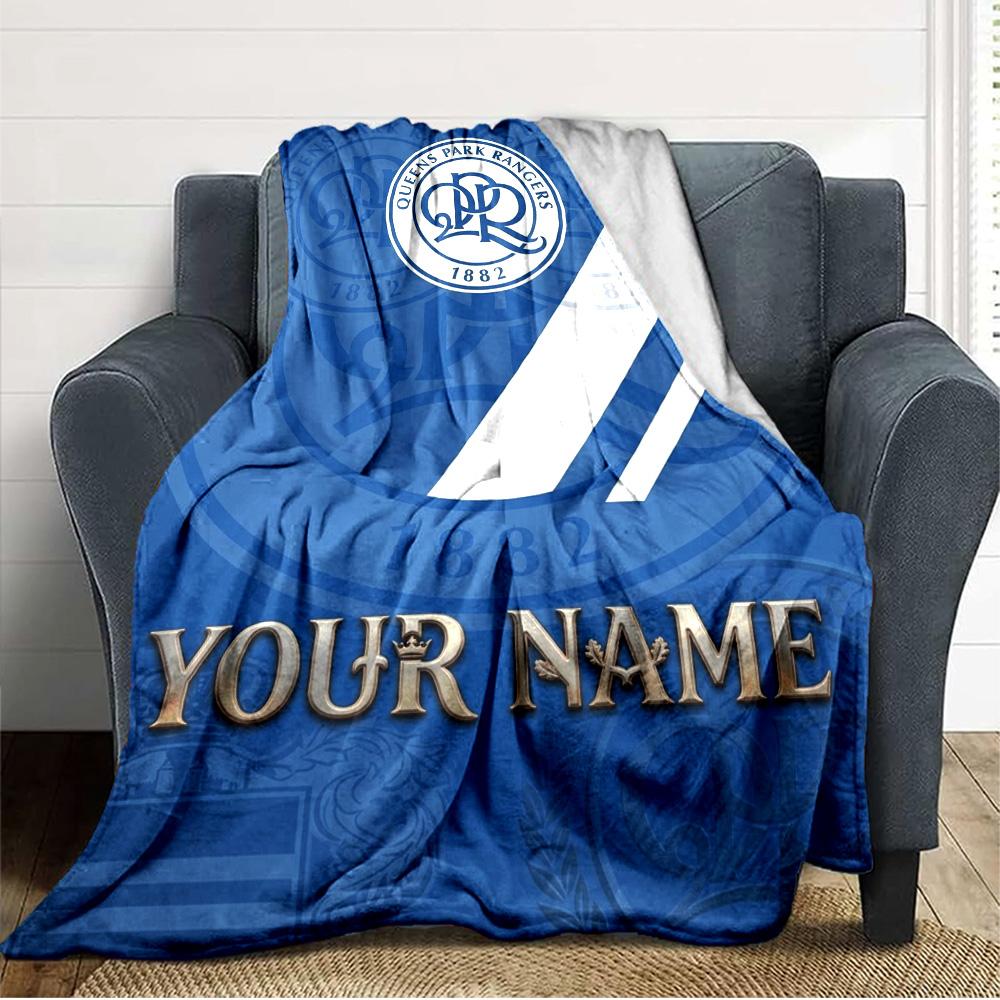 Name Custom Queens Park Rangers Print Flannel Blanket High Quality Warm Comfortable Cover for All Seasons Perfect for Gifts Home Decor
