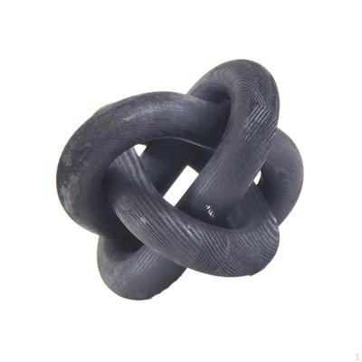 Decorative Wooden Knot Chain Rustic Ornament with 3 Hand-Carved Links Accessory