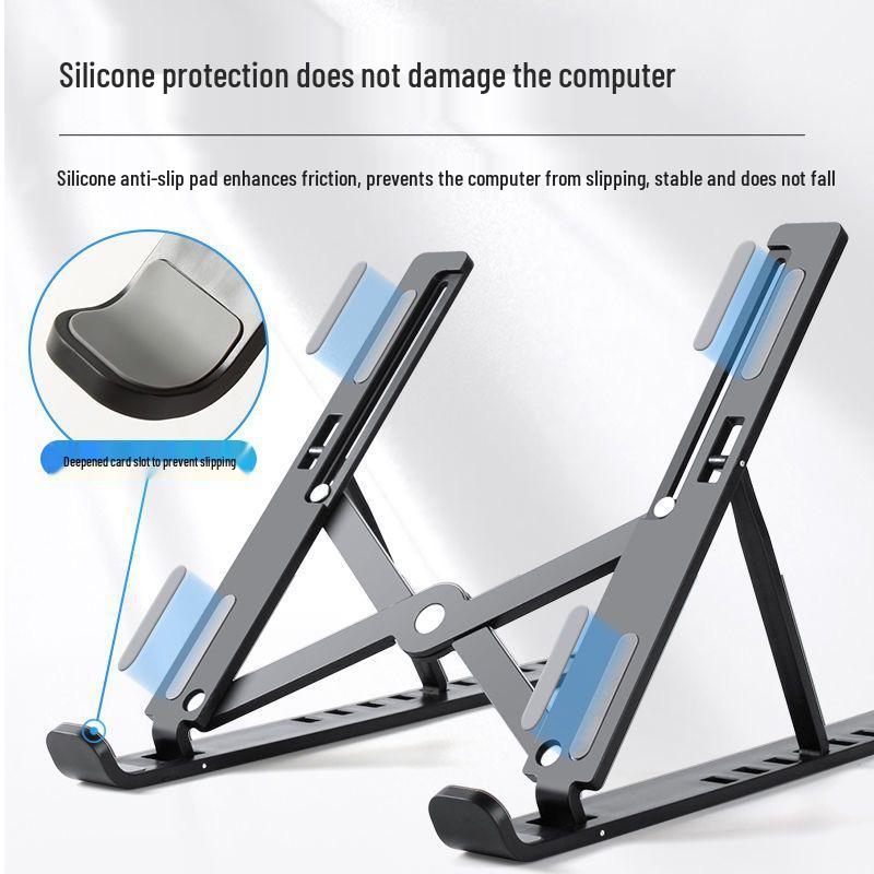Portable 10-Level Foldable Laptop Stand with Adjustable Height and Heat Dissipation