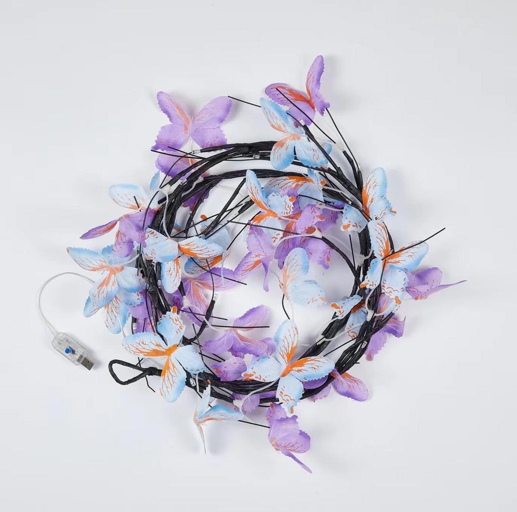 LED Butterfly Rattan Light, Tree Branch Simulation Layout Interior Decoration Romantic Atmosphere Light