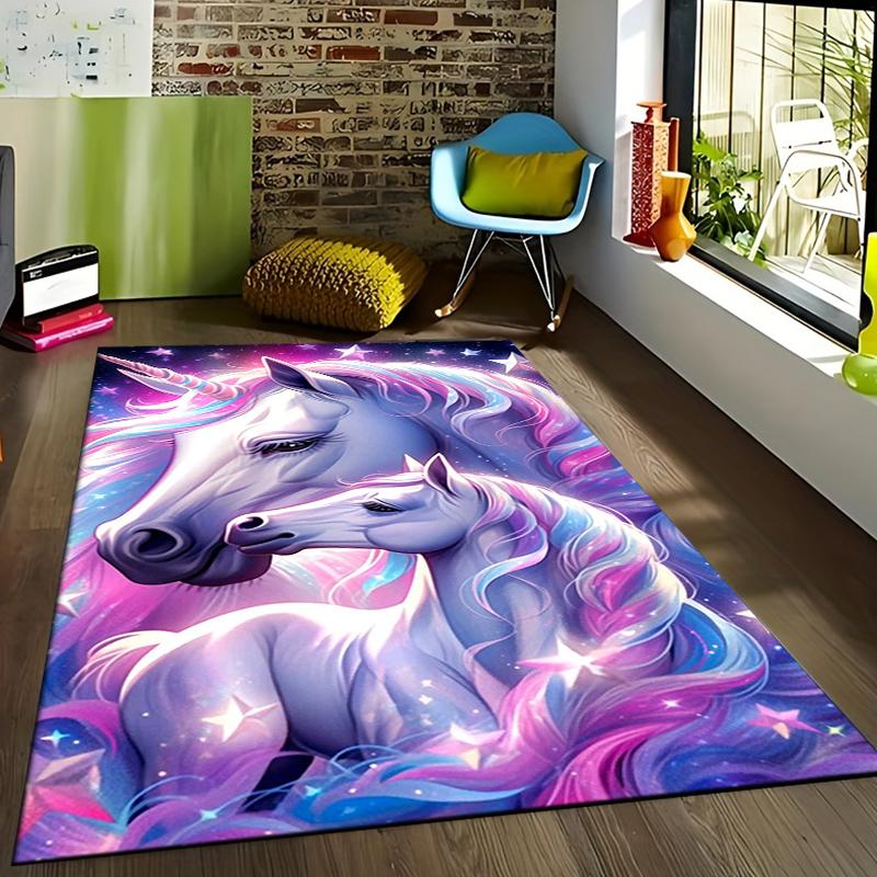 3D Cute Unicorn Large Area gamer Rug Carpet for Home Living Room Children's Bedroom Sofa Doormat Decoration Kids Floor Play Mats