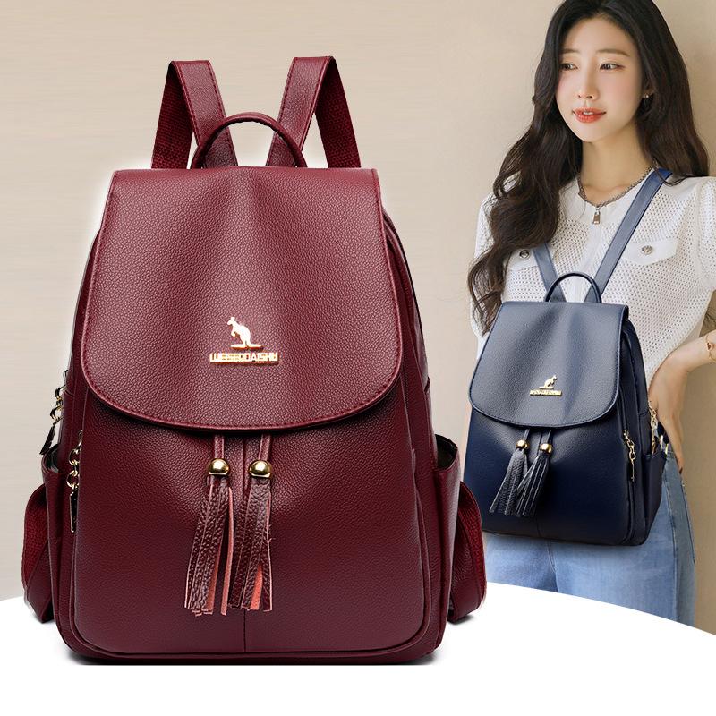Schoolbag fringed flip backpack women's 1011 new anti-theft backpack large-capacity commuter travel bag wholesale